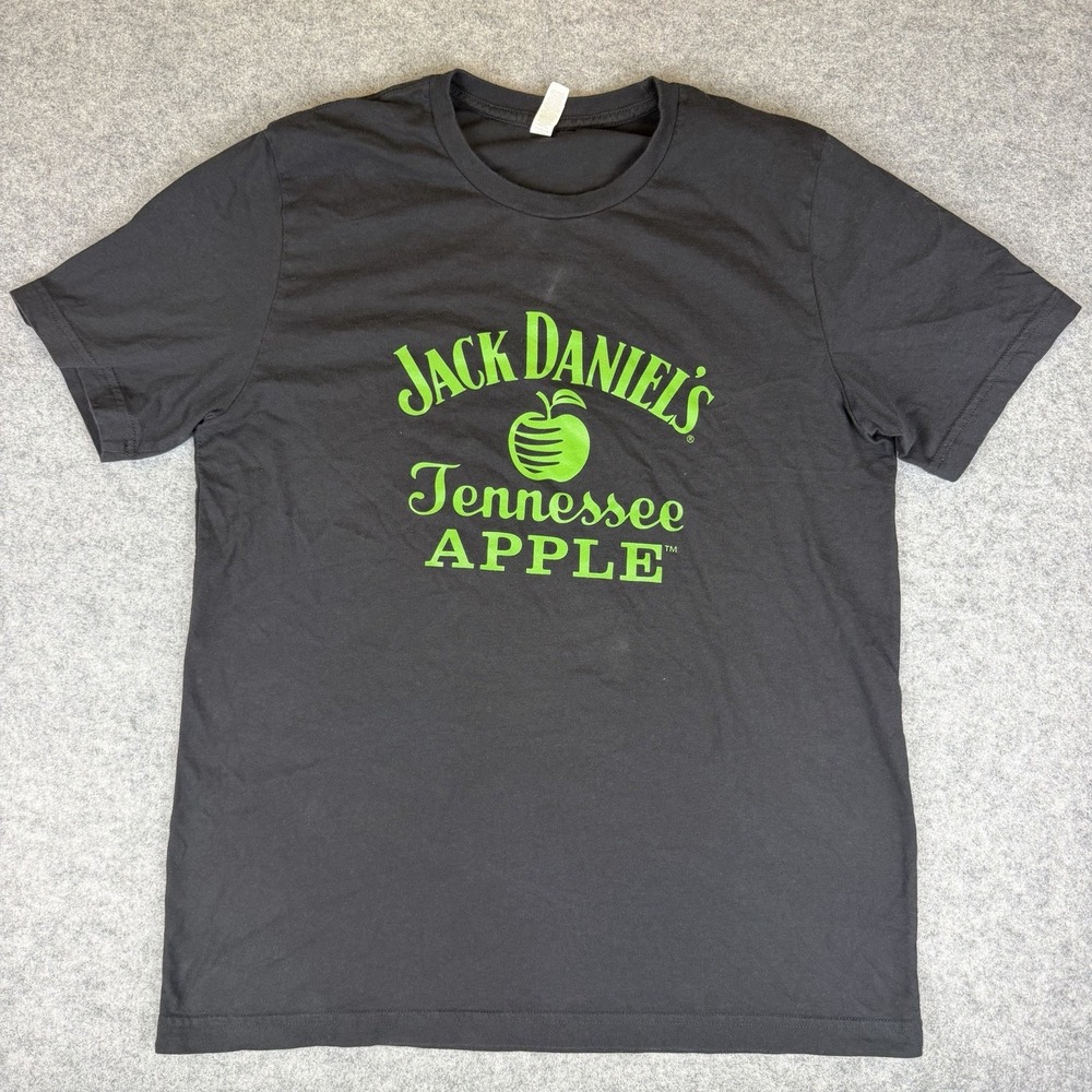 Jack Daniels Tennessee Apple Whiskey Graphic Tee T-Shirt Black Mens L